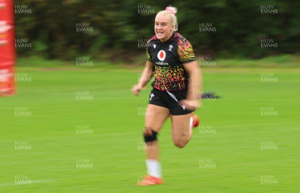 080926 - Wales Women Rugby Training - Seren Singleton during a rugby session ahead of the WXV Series of matches