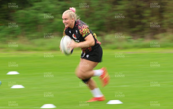 080926 - Wales Women Rugby Training - Seren Singleton during a rugby session ahead of the WXV Series of matches