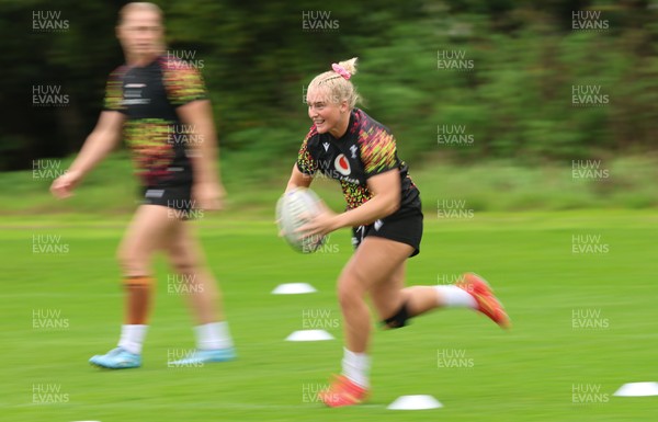 080926 - Wales Women Rugby Training - Seren Singleton during a rugby session ahead of the WXV Series of matches