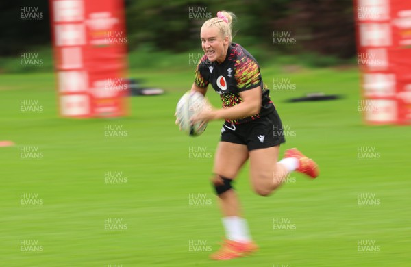 080926 - Wales Women Rugby Training - Seren Singleton during a rugby session ahead of the WXV Series of matches