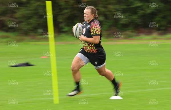080926 - Wales Women Rugby Training - Lleucu George during a rugby session ahead of the WXV Series of matches