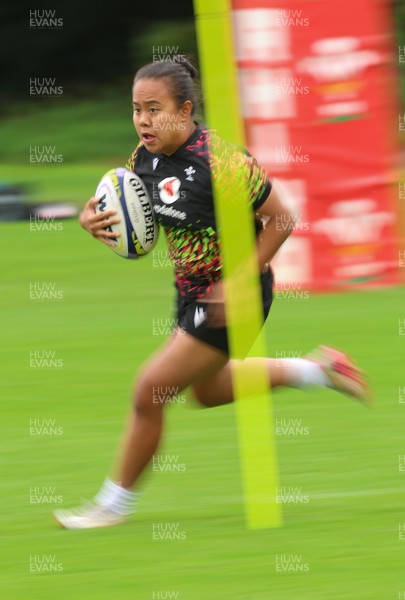 080926 - Wales Women Rugby Training - Jenna De Vera during a rugby session ahead of the WXV Series of matches