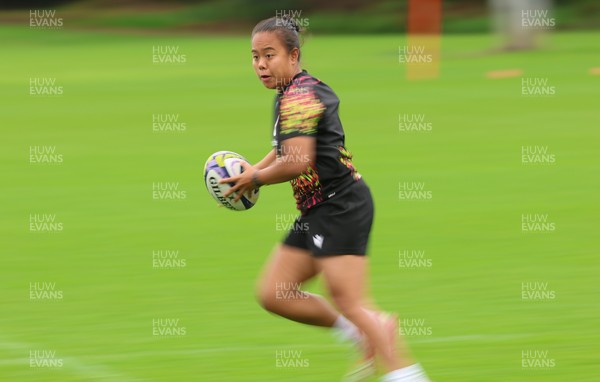 080926 - Wales Women Rugby Training - Jenna De Vera during a rugby session ahead of the WXV Series of matches