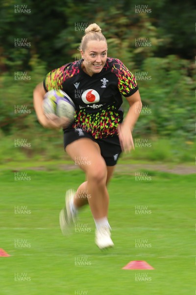 080926 - Wales Women Rugby Training - Megan Davey during a rugby session ahead of the WXV Series of matches