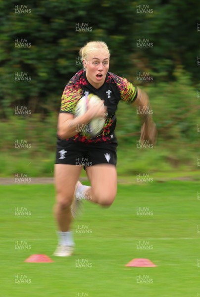 080926 - Wales Women Rugby Training - Nikita Prothero during a rugby session ahead of the WXV Series of matches