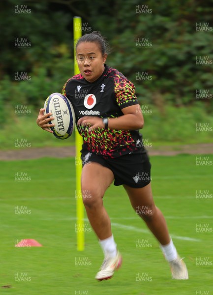 080926 - Wales Women Rugby Training - Jenna De Vera during a rugby session ahead of the WXV Series of matches