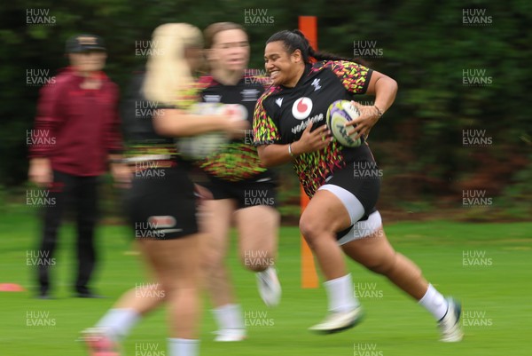 080926 - Wales Women Rugby Training - Sisilia Tuipulotu during a rugby session ahead of the WXV Series of matches