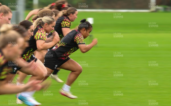 080926 - Wales Women Rugby Training - Wales Women squad during a rugby session ahead of the WXV Series of matches