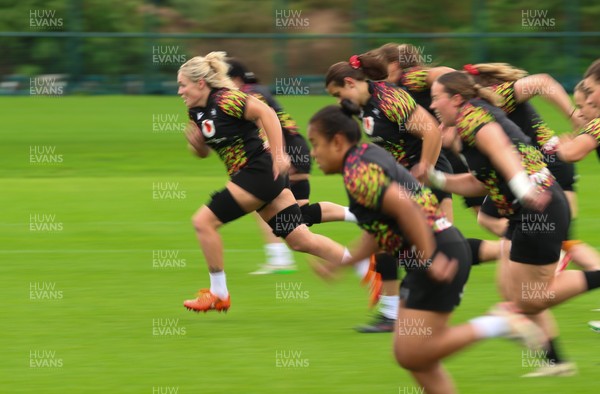 080926 - Wales Women Rugby Training - Wales Women squad during a rugby session ahead of the WXV Series of matches