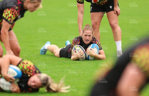 080926 - Wales Women Rugby Training - Lisa Neumann during a rugby session ahead of the WXV Series of matches