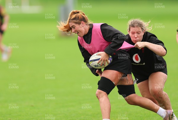 080926 - Wales Women Rugby Training - Georgia Evans during a rugby session ahead of the WXV Series of matches