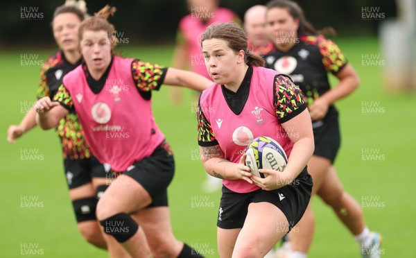 080926 - Wales Women Rugby Training - Maisie Davies during a rugby session ahead of the WXV Series of matches
