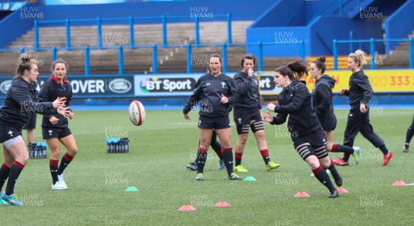 100318 - Wales Women's Captains Run, BT Sport Cardiff Arms Park - Wales Women go through a training session ahead of their Six Nations match against Italy at the Principality Stadium