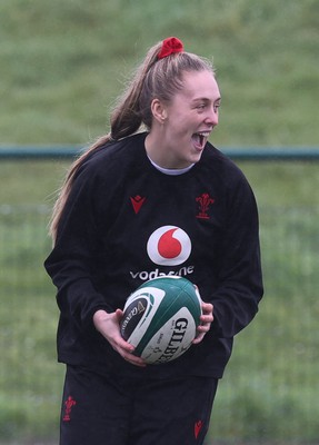 100424 - Wales Women Rugby Training - Hannah Jones during a training session ahead of Wales’ Women’s 6 Nations match against Ireland