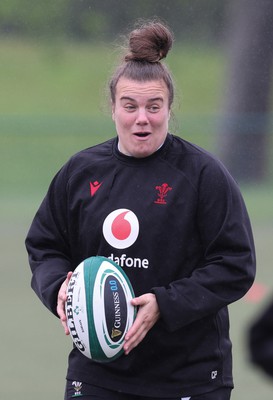 100424 - Wales Women Rugby Training - Carys Phillips during a training session ahead of Wales’ Women’s 6 Nations match against Ireland