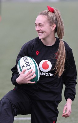 100424 - Wales Women Rugby Training - Hannah Jones during a training session ahead of Wales’ Women’s 6 Nations match against Ireland