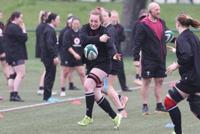 100424 - Wales Women Rugby Training - Abbie Fleming during a training session ahead of Wales’ Women’s 6 Nations match against Ireland