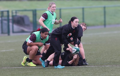 100424 - Wales Women Rugby Training - Sian Jones during a training session ahead of Wales’ Women’s 6 Nations match against Ireland