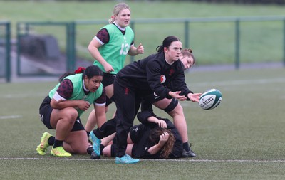 100424 - Wales Women Rugby Training - Sian Jones during a training session ahead of Wales’ Women’s 6 Nations match against Ireland