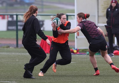 100424 - Wales Women Rugby Training - Jenny Hesketh during a training session ahead of Wales’ Women’s 6 Nations match against Ireland