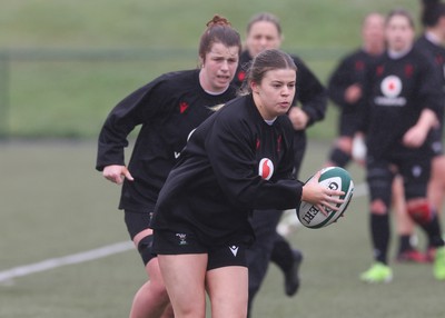 100424 - Wales Women Rugby Training - Mollie Wilkinson during a training session ahead of Wales’ Women’s 6 Nations match against Ireland