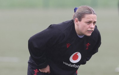 100424 - Wales Women Rugby Training - Jenni Scoble during a training session ahead of Wales’ Women’s 6 Nations match against Ireland