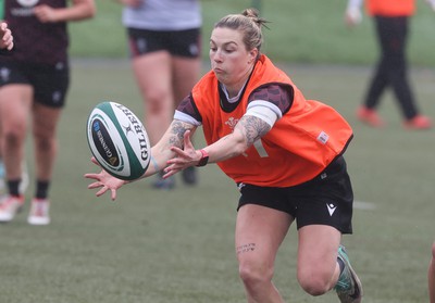 100424 - Wales Women Rugby Training - Keira Bevan during a training session ahead of Wales’ Women’s 6 Nations match against Ireland