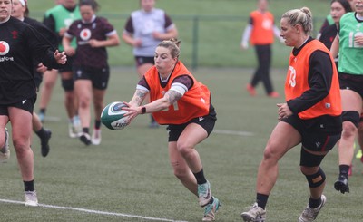 100424 - Wales Women Rugby Training - Keira Bevan during a training session ahead of Wales’ Women’s 6 Nations match against Ireland