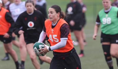 100424 - Wales Women Rugby Training - Jasmine Joyce during a training session ahead of Wales’ Women’s 6 Nations match against Ireland