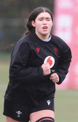 100424 - Wales Women Rugby Training - Gwennan Hopkins during a training session ahead of Wales’ Women’s 6 Nations match against Ireland