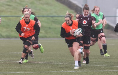 100424 - Wales Women Rugby Training - during a training session ahead of Wales’ Women’s 6 Nations match against Ireland