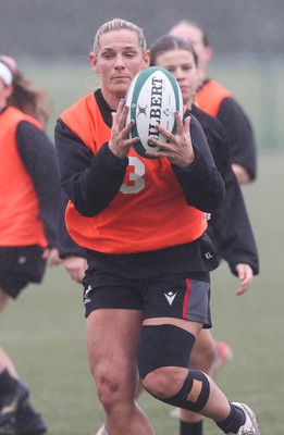 100424 - Wales Women Rugby Training - Kerin Lake during a training session ahead of Wales’ Women’s 6 Nations match against Ireland