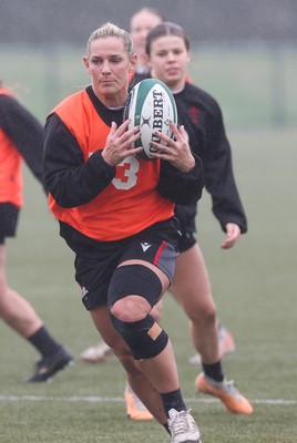 100424 - Wales Women Rugby Training - Kerin Lake during a training session ahead of Wales’ Women’s 6 Nations match against Ireland