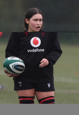 100424 - Wales Women Rugby Training - Gwennan Hopkins during a training session ahead of Wales’ Women’s 6 Nations match against Ireland