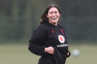 100424 - Wales Women Rugby Training - Gwennan Hopkins during a training session ahead of Wales’ Women’s 6 Nations match against Ireland