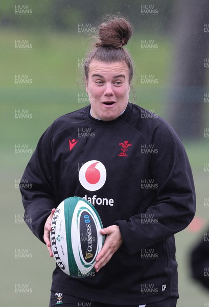 100424 - Wales Women Rugby Training - Carys Phillips during a training session ahead of Wales’ Women’s 6 Nations match against Ireland