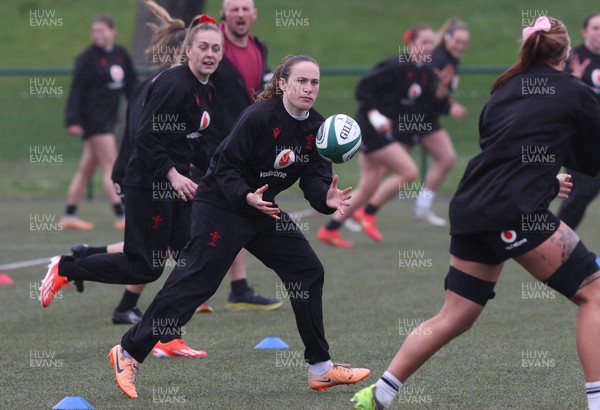100424 - Wales Women Rugby Training - Jenny Hesketh during a training session ahead of Wales’ Women’s 6 Nations match against Ireland