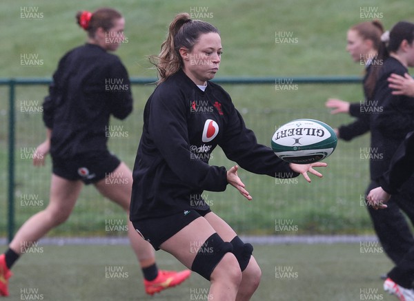 100424 - Wales Women Rugby Training - Alisha Butchers during a training session ahead of Wales’ Women’s 6 Nations match against Ireland