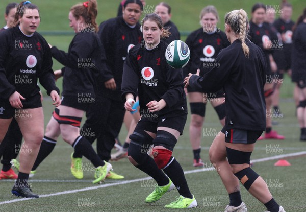 100424 - Wales Women Rugby Training - Bethan Lewis during a training session ahead of Wales’ Women’s 6 Nations match against Ireland