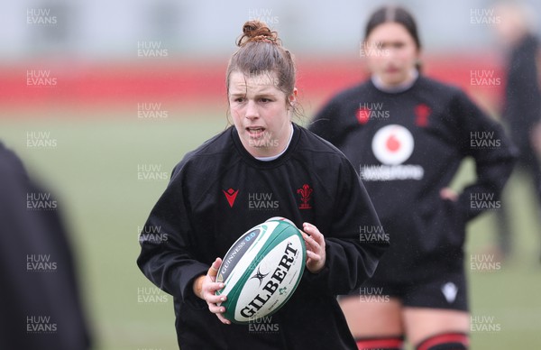 100424 - Wales Women Rugby Training - Kate Williams during a training session ahead of Wales’ Women’s 6 Nations match against Ireland