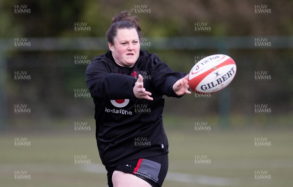 110423 - Wales Women Rugby Training Session - Abbey Constable during a training session ahead of the TicTok Women’s 6 Nations match against England