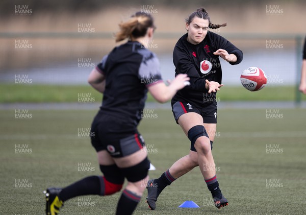 110423 - Wales Women Rugby Training Session - Bryonie King during a training session ahead of the TicTok Women’s 6 Nations match against England
