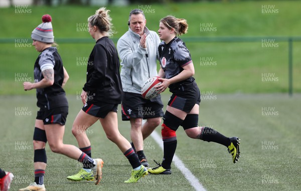 110423 - Wales Women Rugby Training Session - Wales assistant coach Shaun Connor during a training session ahead of the TicTok Women’s 6 Nations match against England