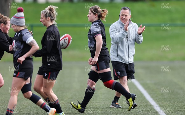 110423 - Wales Women Rugby Training Session - Wales assistant coach Shaun Connor during a training session ahead of the TicTok Women’s 6 Nations match against England