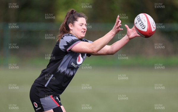 110423 - Wales Women Rugby Training Session - Robyn Wilkins during a training session ahead of the TicTok Women’s 6 Nations match against England