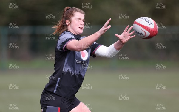 110423 - Wales Women Rugby Training Session - Kate Williams during a training session ahead of the TicTok Women’s 6 Nations match against England