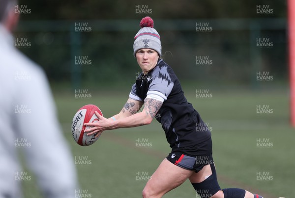 110423 - Wales Women Rugby Training Session - Keira Bevan during a training session ahead of the TicTok Women’s 6 Nations match against England