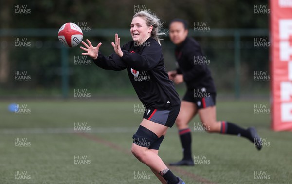 110423 - Wales Women Rugby Training Session - Alex Callender during a training session ahead of the TicTok Women’s 6 Nations match against England