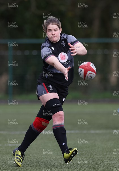 110423 - Wales Women Rugby Training Session - Bethan Lewis during a training session ahead of the TicTok Women’s 6 Nations match against England