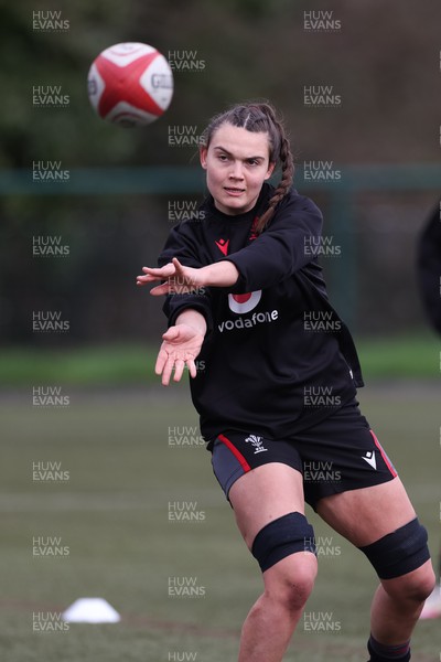110423 - Wales Women Rugby Training Session - Bryonie King during a training session ahead of the TicTok Women’s 6 Nations match against England